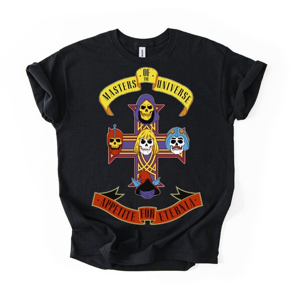 Masters of the Universe Skulls He Man Skeletor Rock Retro 80s Unisex T-Shirt - Picture 1 of 3